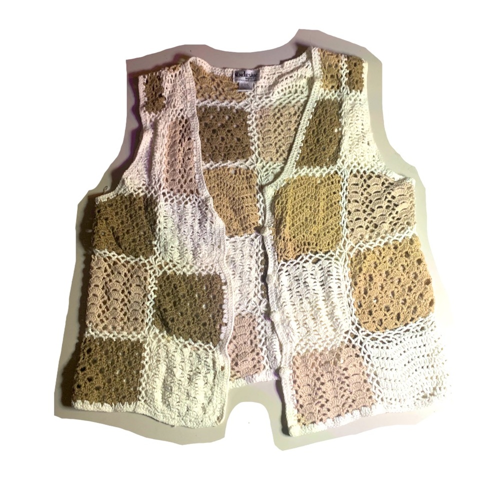 Knit Sweater Vest | Boho style | One size fits all | Crotchet Vest | Patchwork